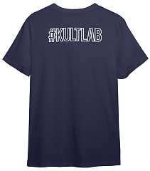 Kultlab Футболка мужская с белым контурным логотипом на боку, серая