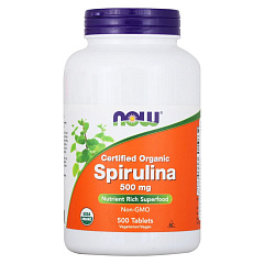 NOW Spirulina 500 mg, 500 таб