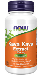 NOW Kava Kava Extract 250 мг, 60 капс