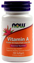NOW Vitamin A-10000 IU, 100 капс