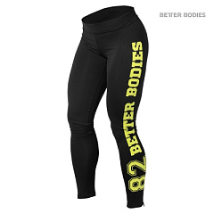 Better Bodies 110809-963 Лосины Better Bodies Varsity Tights, Black/Lime
