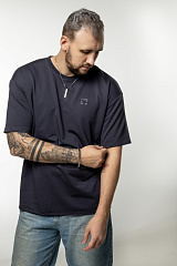 Kultlab Мужская футболка Oversize Logo, тёмный графит