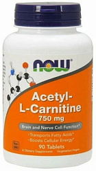 NOW Acetyl L-Carnitine 750 mg, 90 таб
