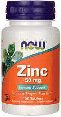 NOW Zinc Gluconate 50 мг, 100 таб