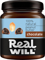 Real Will Паста Арахисовая (Шоколад), 330 гр