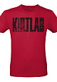 Kultlab Футболка мужская Бодибилдер (чёрный логотип), красная - чёрная