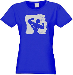 Kultlab Футболка женская с серым логотипом, синяя