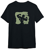 Kultlab Футболка мужская с хаки логотипом, чёрная - хаки