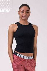 Nebbia 516 Sports NEBBIA Labels crop top, чёрный