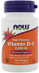 NOW Vitamin D3-2000 IU, 120 капс