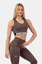 Nebbia 410 Medium Impact Cross Back Sports Bra, коричневый