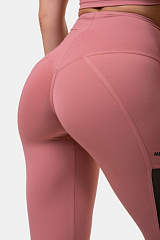 Nebbia 573 High-Waist & Mesh Leggings, бледно-розовый