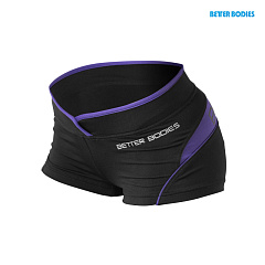 Better bodies 110690-495 Shaped hot pant шорты, черные с фиолетовым