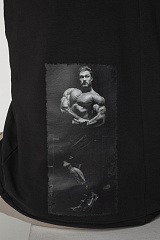 Kultlab Мужская футболка Oversize Merch Bodybuilder, чёрная - серая