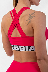 Nebbia 410 Medium Impact Cross Back Sports Bra, розовый