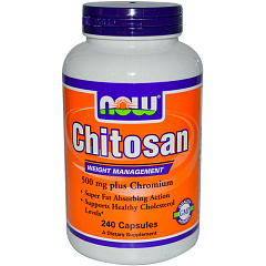 NOW Chitosan 500mg, 120 капс