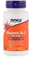 NOW Vitamin K-2 100 мкг, 100 капс