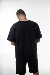 Kultlab Мужская футболка Oversize Merch, чёрная - фиолетовая