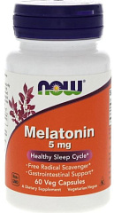 NOW Melatonin 5 мг, 60 капс