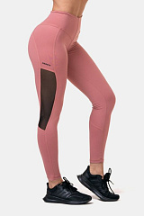 Nebbia 573 High-Waist & Mesh Leggings, бледно-розовый