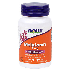 NOW Melatonin 3 мг, 60 капс