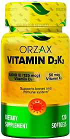 Orzax Vitamin D3 K2, 120 капс