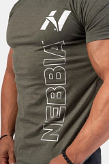 Nebbia 293 Vertical Logo NEBBIA T-shirt, хаки