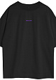 Kultlab Мужская футболка Oversize Merch, чёрная - фиолетовая