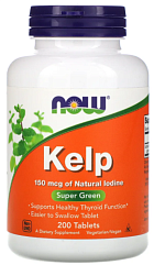 NOW Kelp 150 мкг, 200 таб