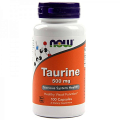 NOW Taurine 500 mg, 100 капс