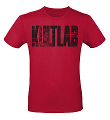 Kultlab Футболка мужская Бодибилдер (чёрный логотип), красная - чёрная