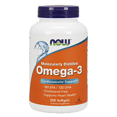 NOW Omega 3 1000 мг, 200 капc