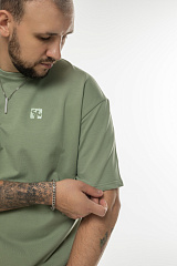 Kultlab Мужская футболка Oversize Merch, зелёная - зелёная