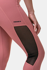 Nebbia 573 High-Waist & Mesh Leggings, бледно-розовый