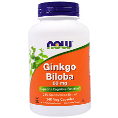 NOW Ginkgo Biloba 60 mg, 240 капс