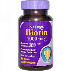 Natrol Biotin 1000 mcg, 100 таб